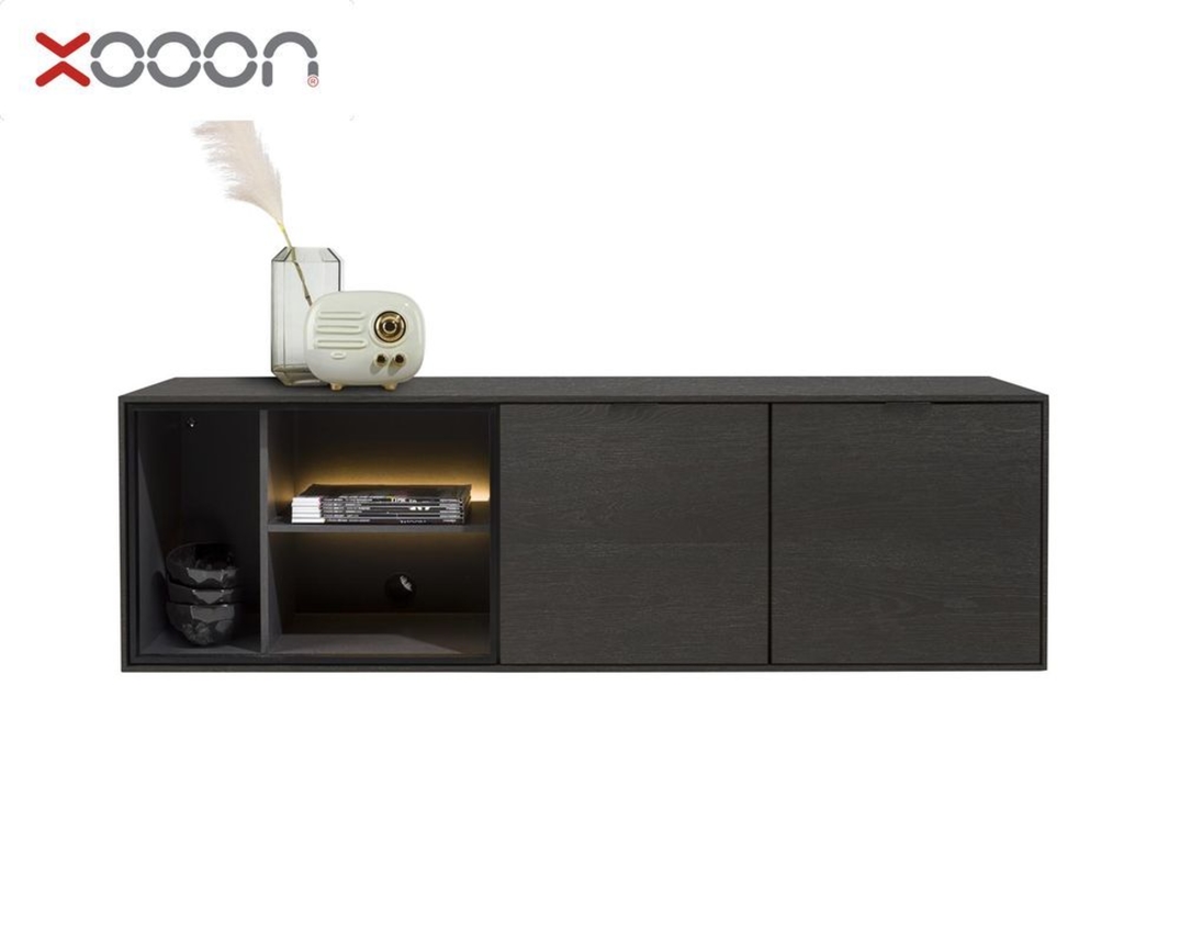 XOOON Lowboard "Elements" Onyx Oak, ca. 150x45 cm - Schwarz - 1