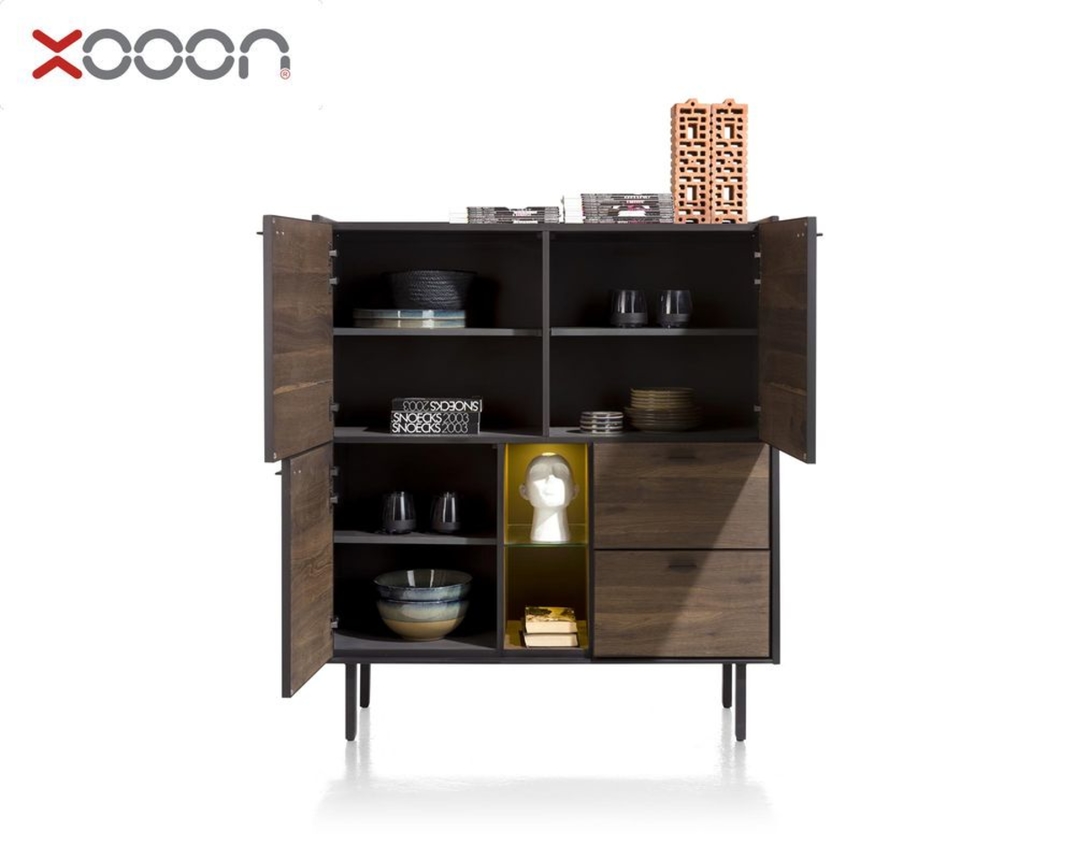 XOOON Highboard "Fresno" mit LED-Beleuchtung - Burned - 4