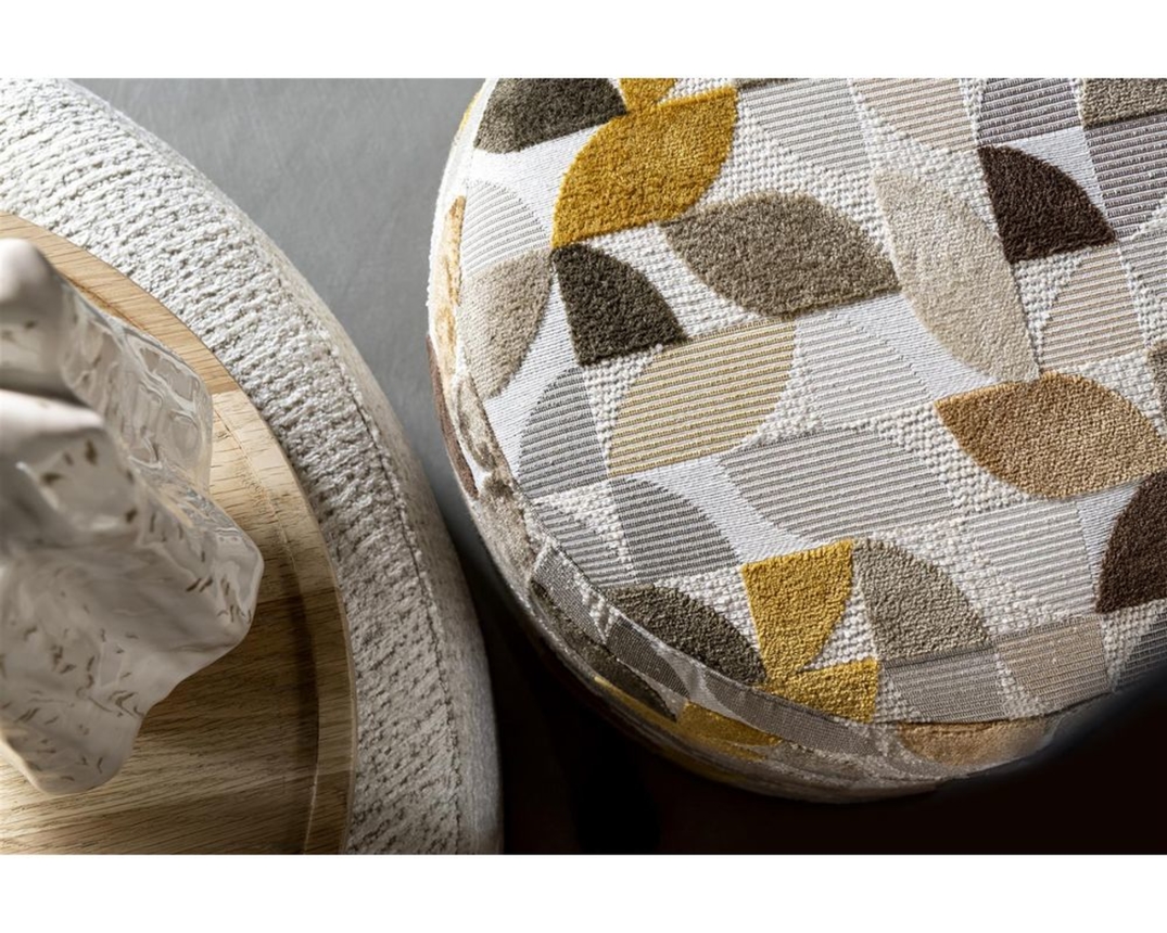 Coco Maison Hocker "Elite", rund, mehrfarbig - Creme - 3