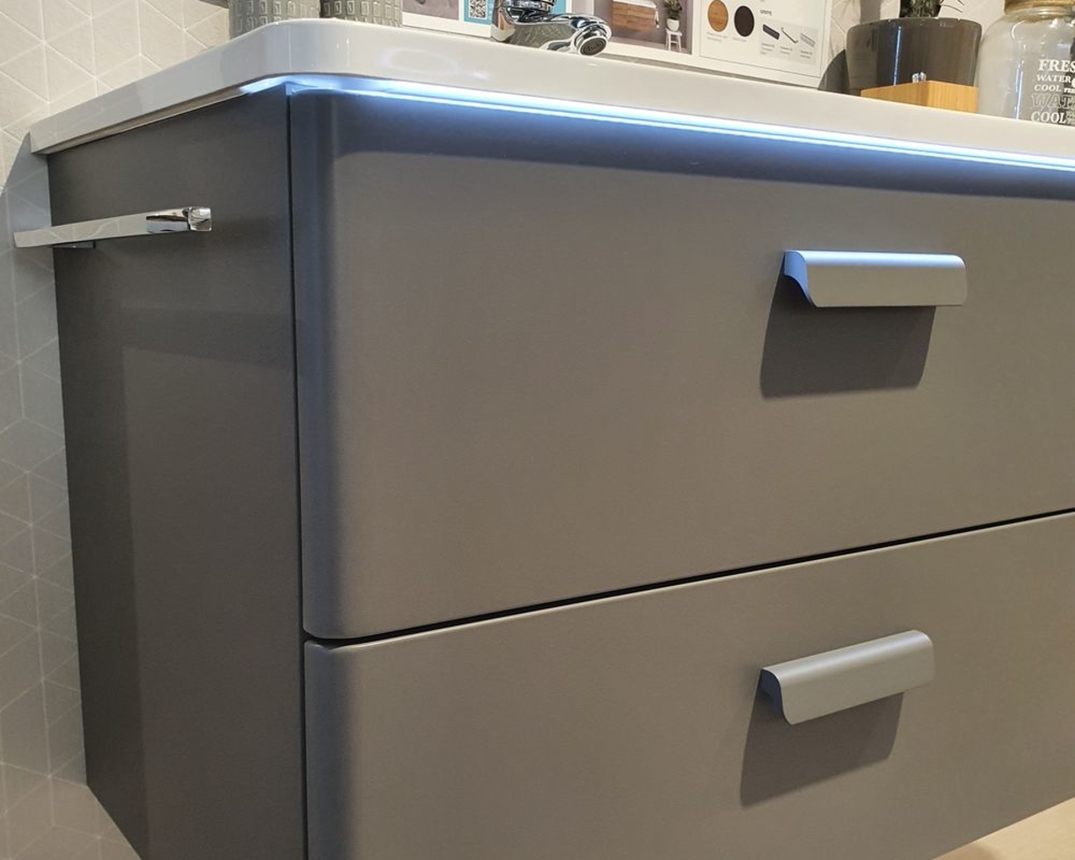 Pelipal Badkollektion 7035 in Quarzgrau, mit abgerundeten Ecken - Quarzgrau - 4