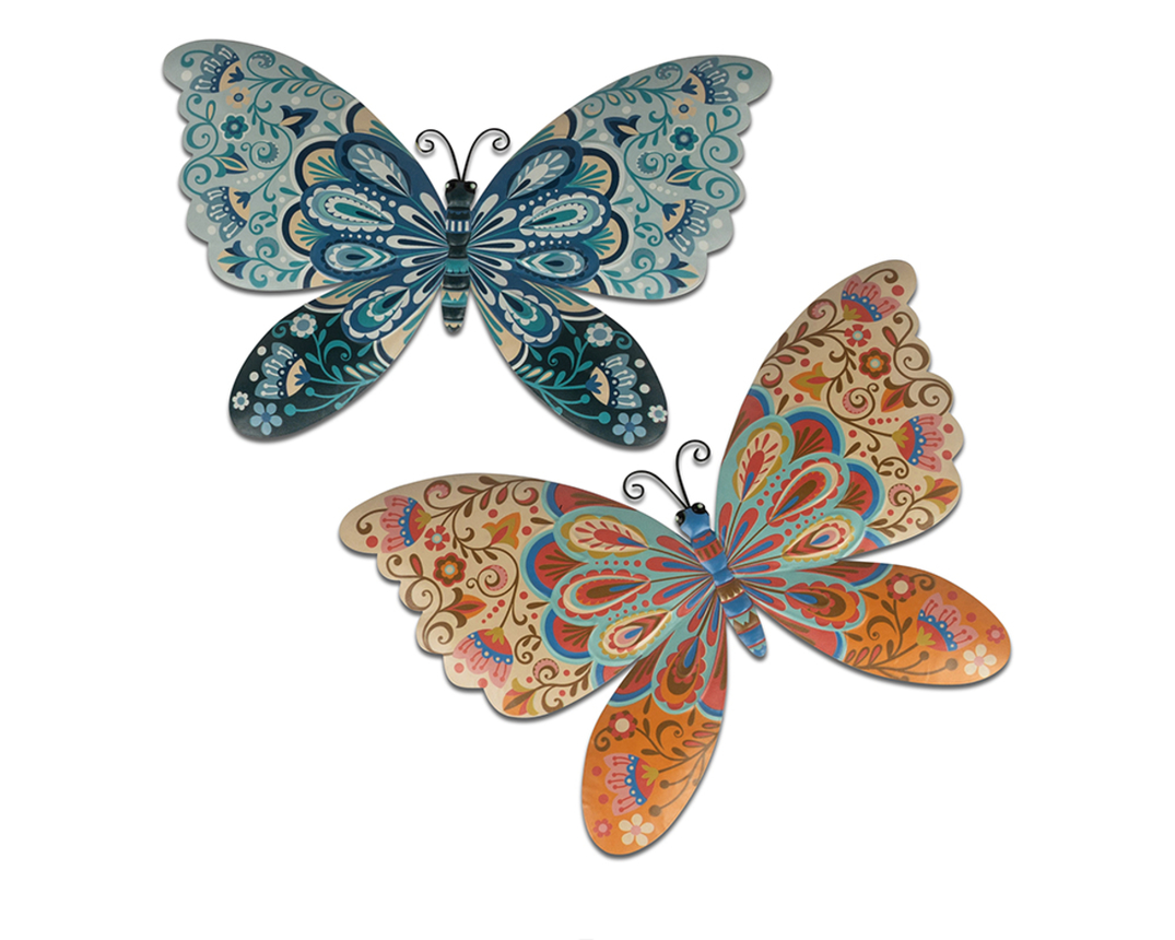 Wanddeko Schmetterling aus Metall, ca. 25x38 cm -  - 1