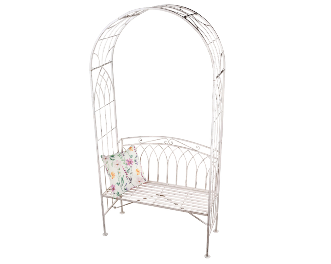 Bank mit Rosenbogen - Weiß - 1