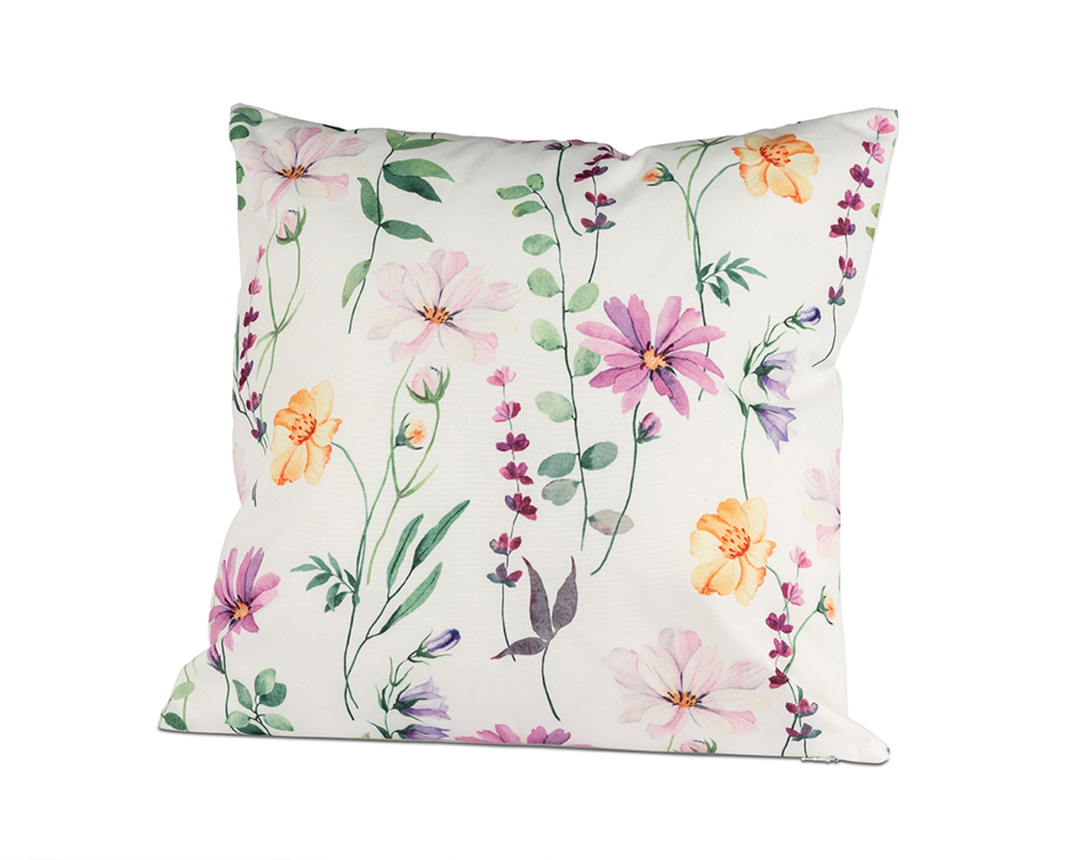 Kissen mit Blumenmotiv, ca. 45x45 cm - Mehrfarbig - 1