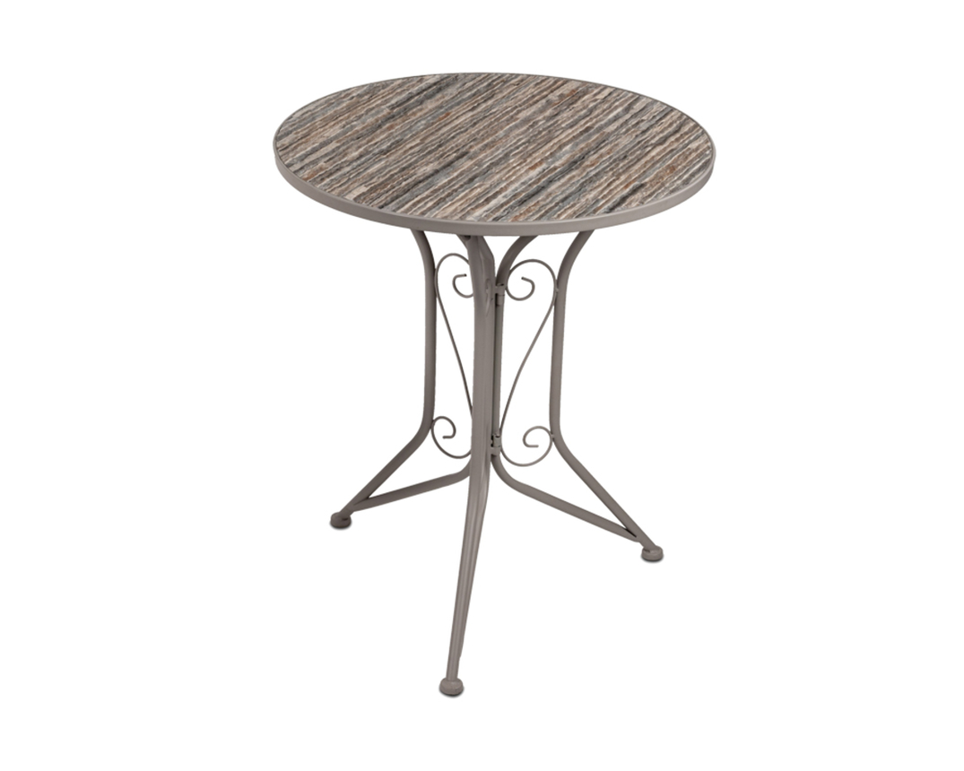 Gartentisch "Old Castle", rund, ca. 60 cm Durchmesser - Grau - 1