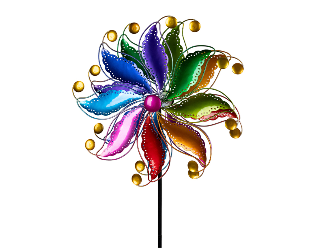 Windrad, Metall, ca. 109 cm hoch - Mehrfarbig - 1