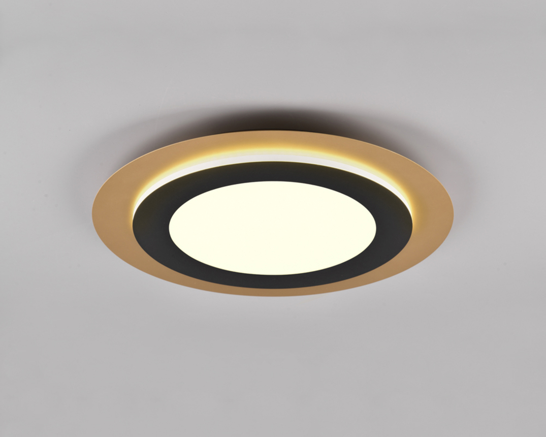 LED-Deckenleuchte "Morgan", integrierter Dimmer, Nachtlicht - Schwarz/Gold - 1