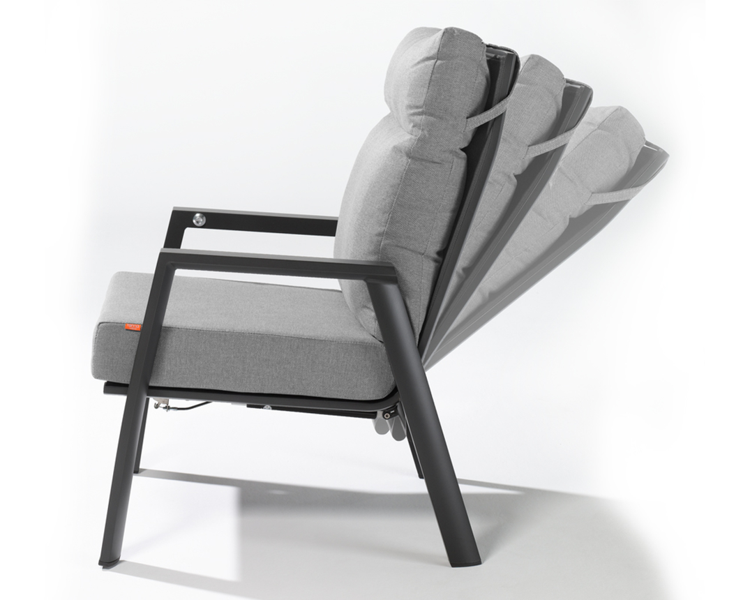 Lounge-Sessel "Valencia" mit Rückenverstellung - Matt anthrazit / dunkelgrau - 2
