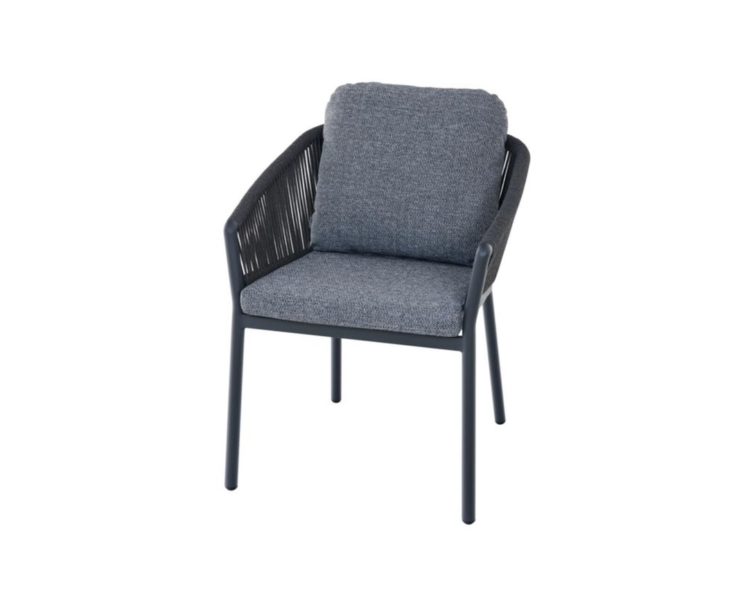 Stapelsessel "Merano" mit Rope-Geflecht, dunkelgrau/anthrazit - Dunkelgrau/Anthrazit - 1