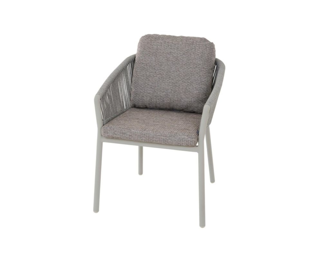 Stapelsessel "Merano" mit Rope-Geflecht - Taupe grau / braun / Seidengrau - 1