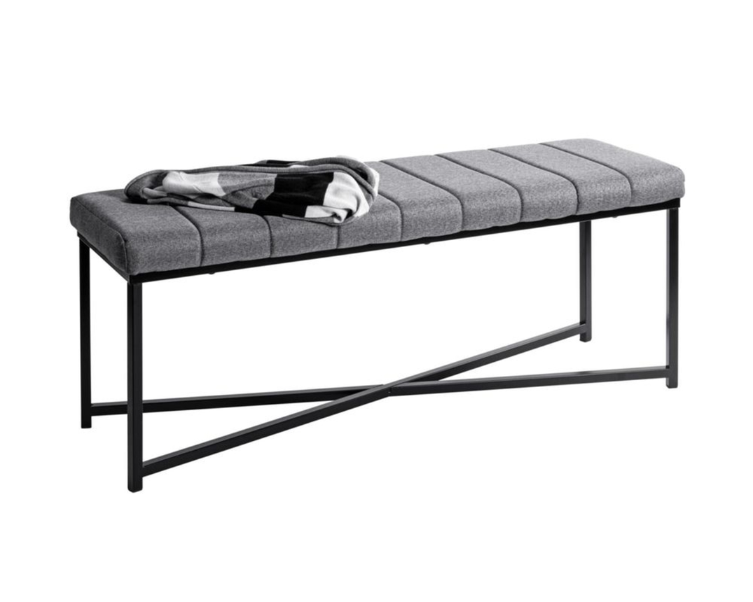 Bank "Heek", ca. 118x47x38 cm - Grau/Schwarz - 1
