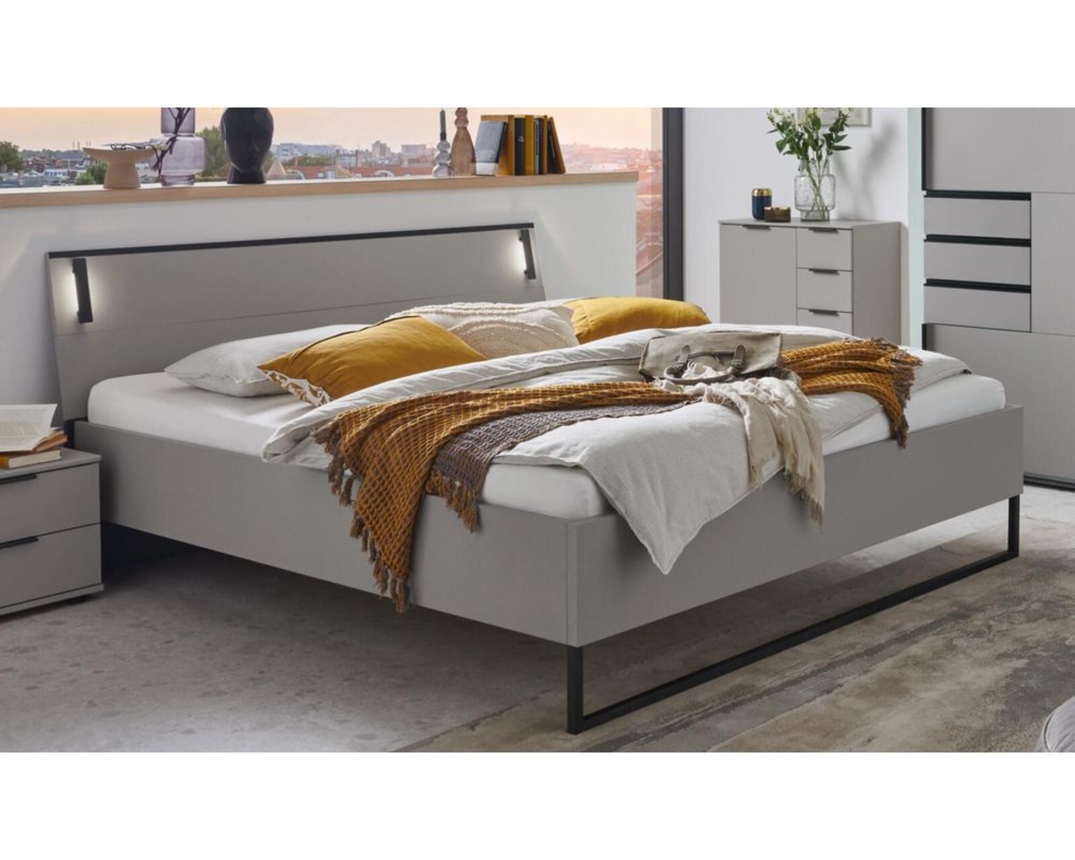 Futonbett "Wetter", ca. 180x200 cm - Saharagrau / Absatz Graphit - 1