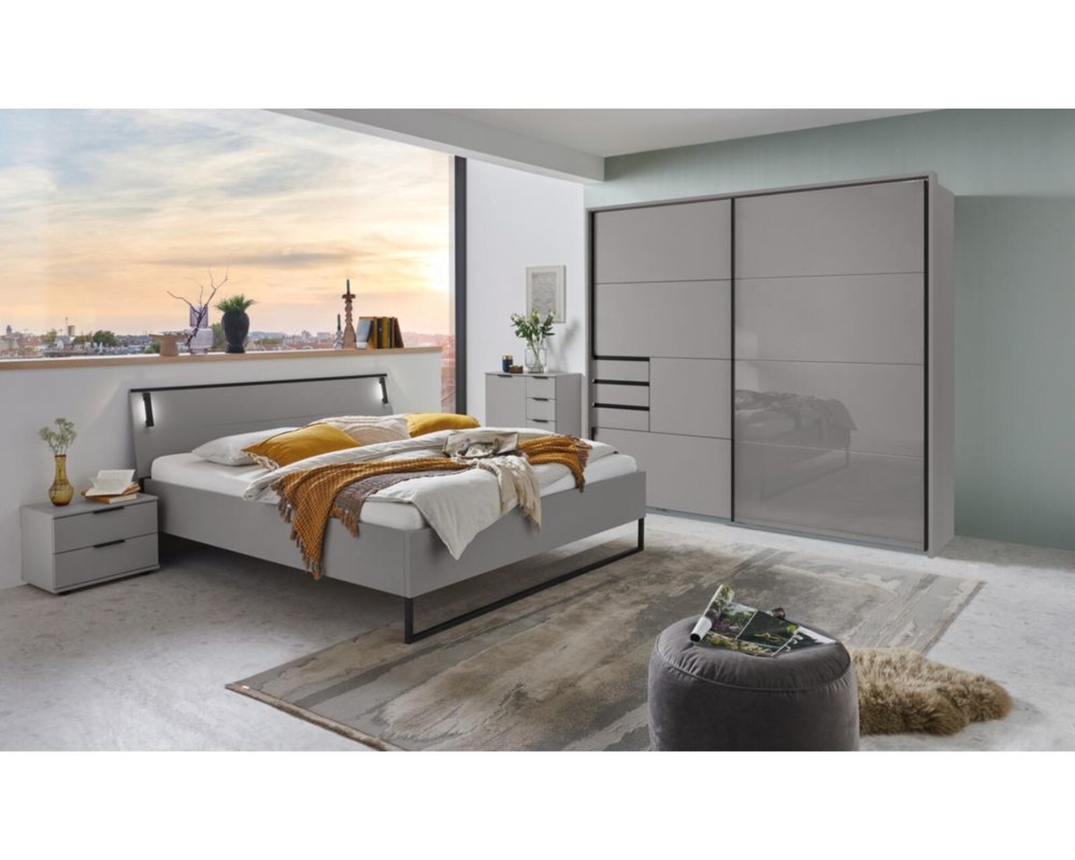 Nachtkommoden-Paar "Wetter" mit je 2 Schubkästen - Saharagrau - 1