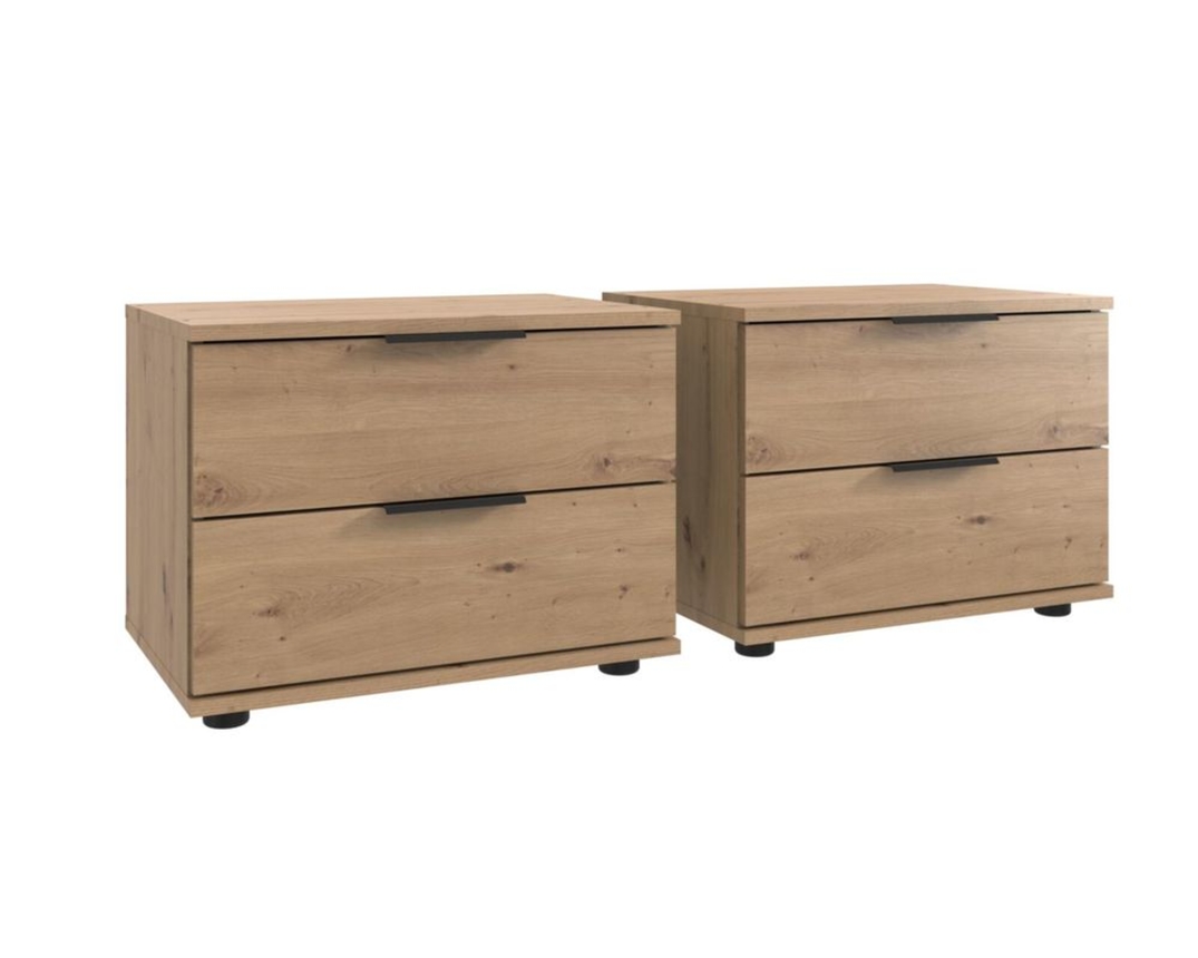 Nachtkommoden-Paar "Wellington", je ca. 52x40 cm - Holzfarben - 1