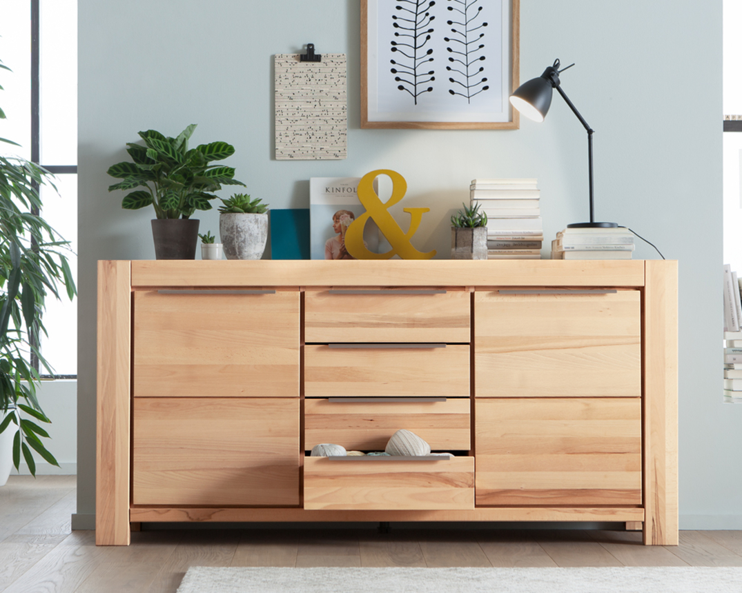 Sideboard/Kommode "Erp" Kernbuche massiv geölt - braun/Kernbuche - 1