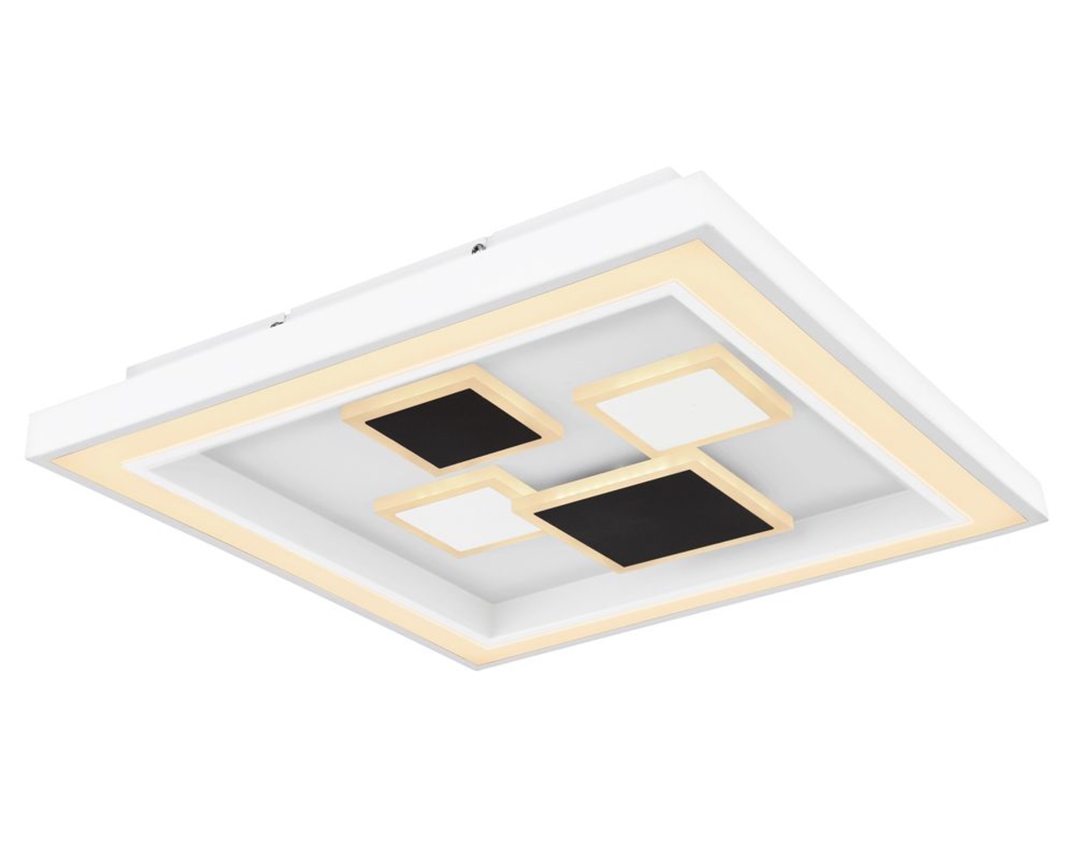 LED-Deckenleuchte "Nolo", dimmbar, mit Farb- und Farbtemperaturwechsler, Memory-Funktion, Nachtlicht, Fernbedienung - Weiß/Opal/Anthrazit - 1