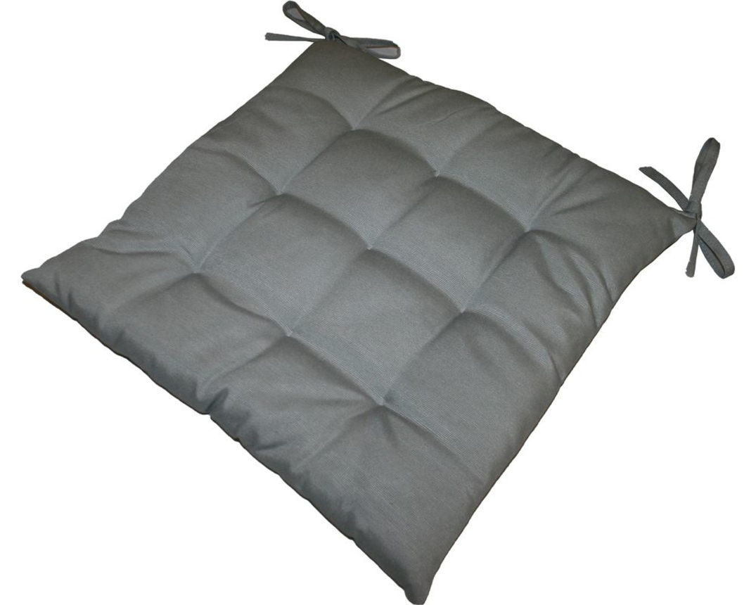 Stuhl-Sitzkissen mit Bindeband, ca. 40x40 cm, silber - Silber - 1