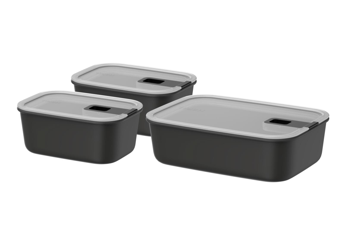 Mepal 3-teiliges Aufbewahrungsset "Easy Clip", schwarz - Schwarz - 1