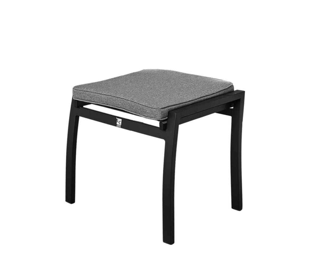 Hocker "Sondrino", outdoor, ca. 60x47x45 cm - Silber/Schwarz - 1