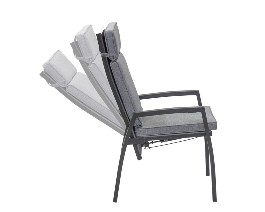 Positionsstuhl / Gartenstuhl "Sondrino" inkl. Sitzkissen - Anthrazit - 1