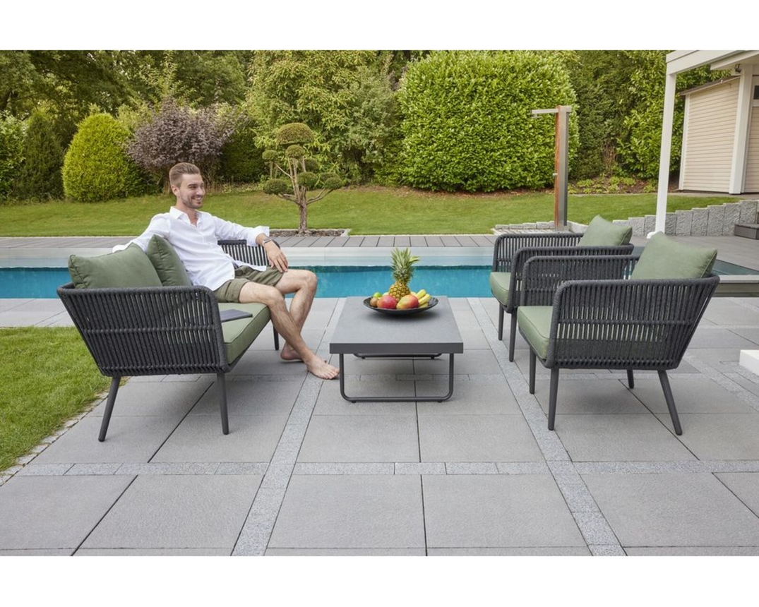 Lounge-Set "Saigon", 4-teilig, inkl. Kissen - Schwarz/Grün - 2