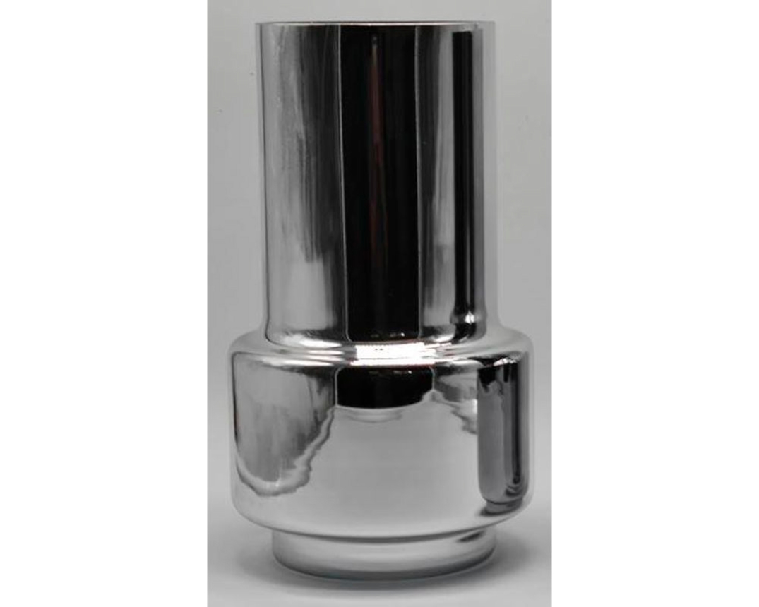 Glasvase in Zylinderform, ca. 25 cm hoch - Silber - 1