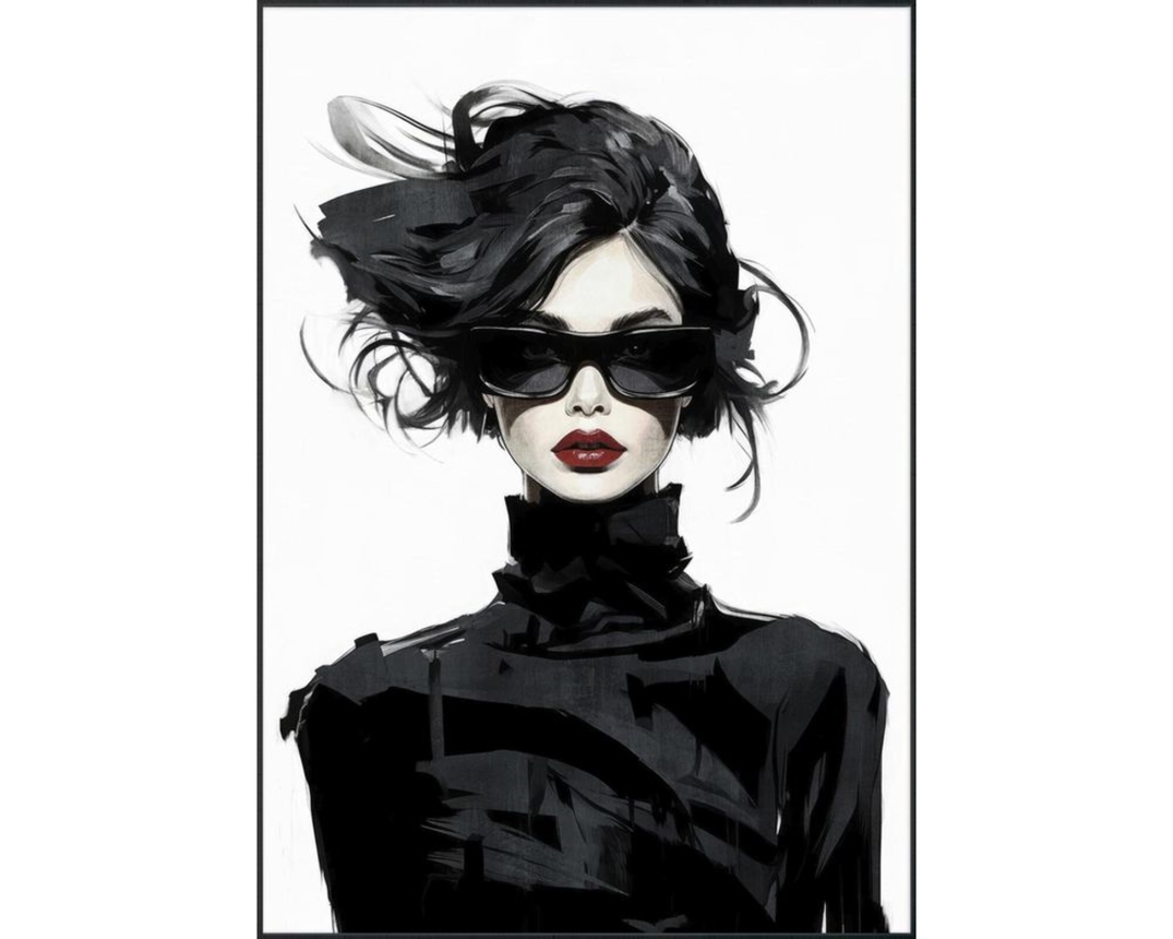 Leinwand auf Holzrahmen, ca. 70x100 cm - Schwarz - 1