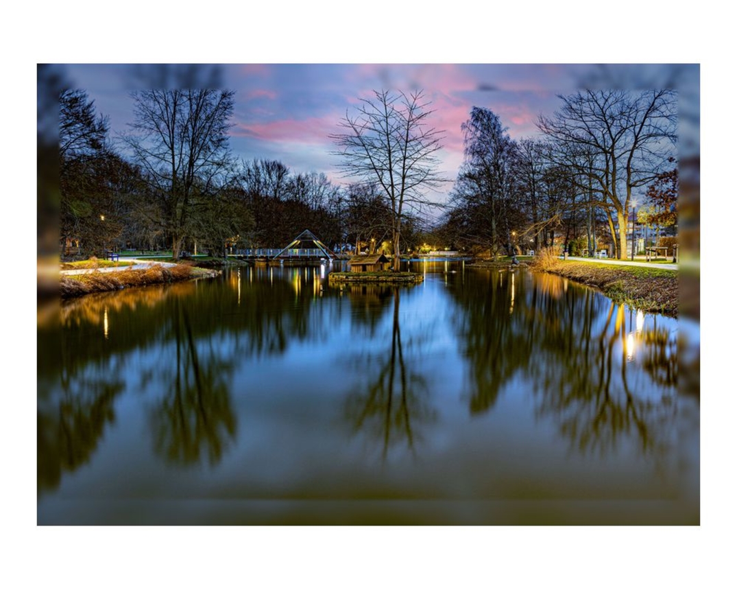 Fotoleinwand, Großer Teich im Kurpark Bad Sassendorf, ca. 60x80 cm - Mehrfarbig - 1