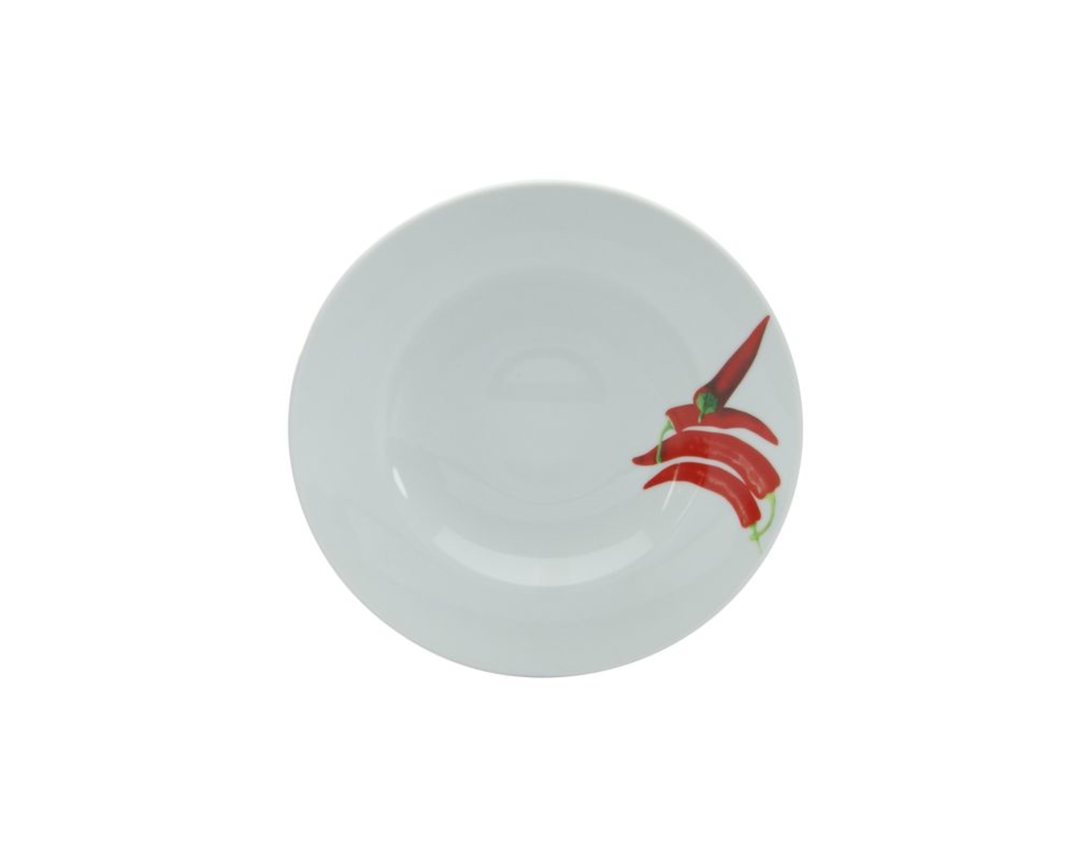 Pastateller "Milano Chili", ca. 27 cm - weiß mit Red-Chili-Dekor - 1