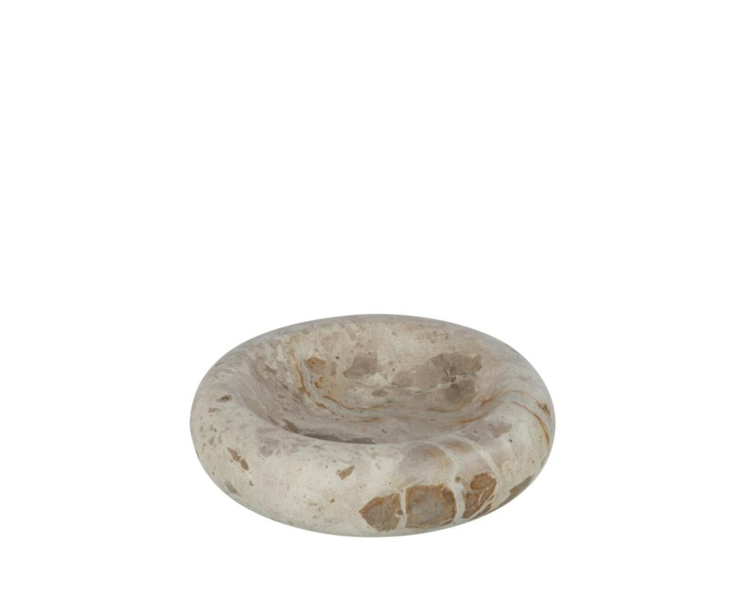 Schüssel, rund, Marmor - Beige - 1