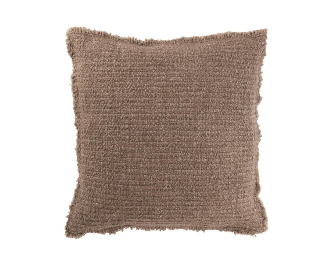 Kissen, ausgefranst, ca. 50x50 cm - Taupe - 1
