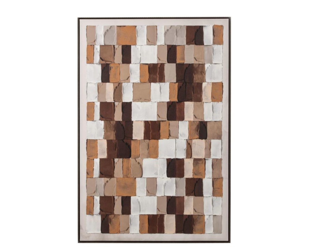 Wandbild "Mosaik", ca. 103,6x153 cm - braun/beige/weiß - 1