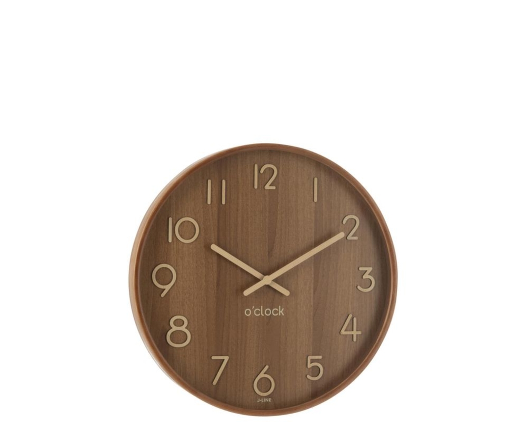 Wanduhr, braun Holz, Ø ca. 53cm - braun - 1