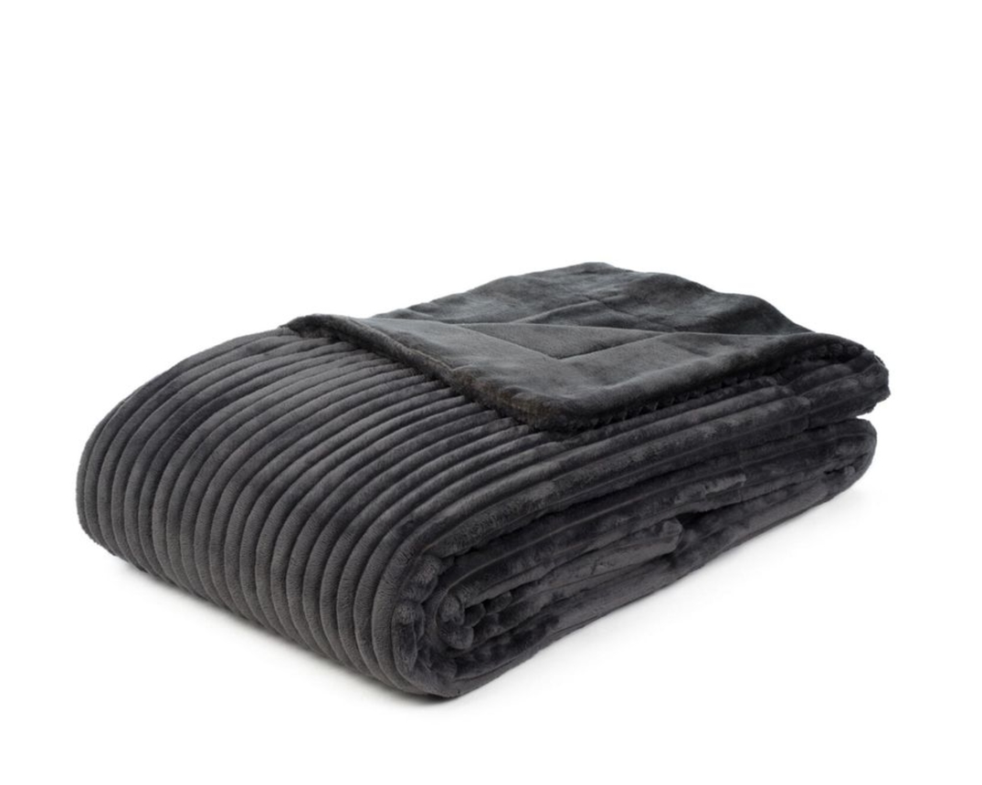 Decke Cord, ca. 150x200 cm, anthrazit - Anthrazit - 1