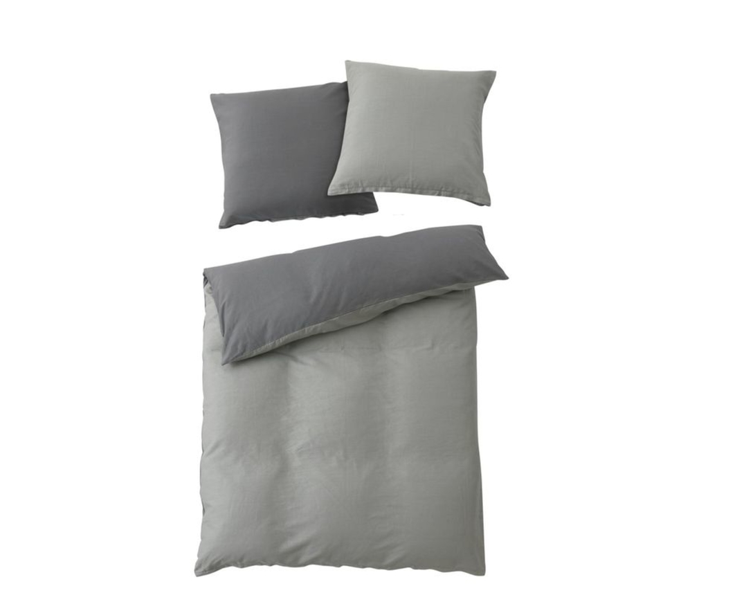 Interliving Bettwäsche 9128, grau, Satin, ca. 135x200 cm - Grau - 1
