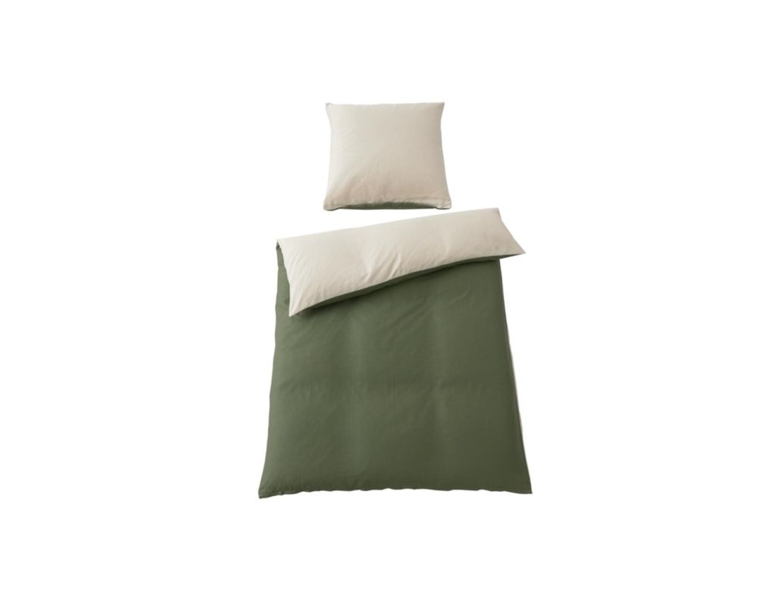 Interliving Bettwäsche 9128, Wendebettwäsche Olive, Satin, ca. 135x200cm - Olive - 1