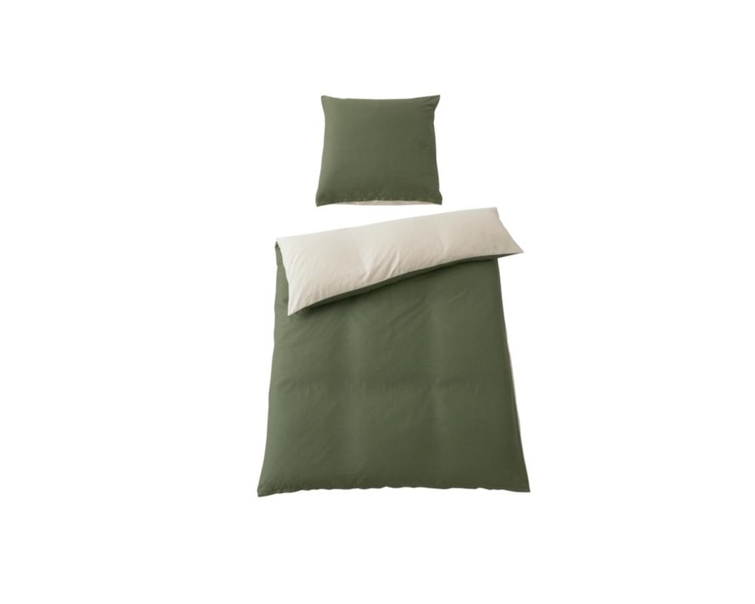 Interliving Bettwäsche 9128, Wendebettwäsche Olive, Satin, ca. 155x200cm - Olive - 1