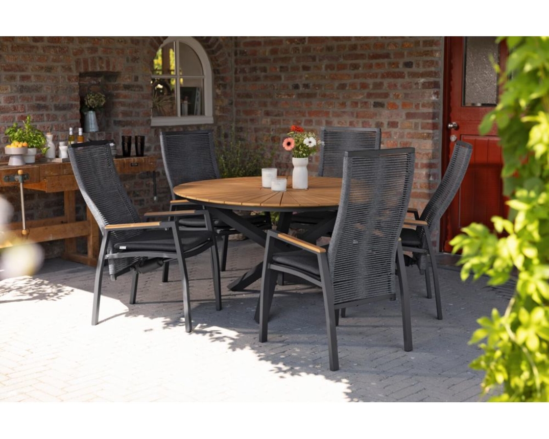 Interliving Esstisch 7011, Teak-Holz - Braun/Anthrazit - 2