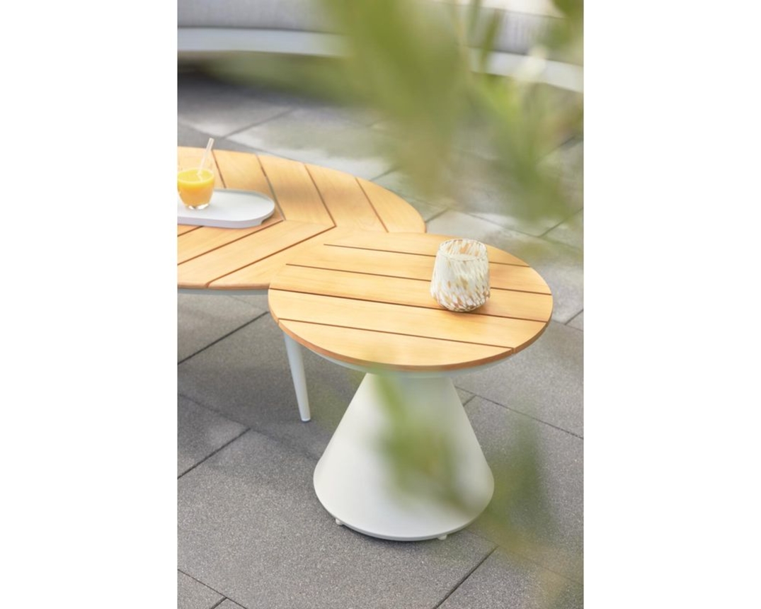 Interliving Couchtisch 7015, rund, Teakholz - Taupe - 4