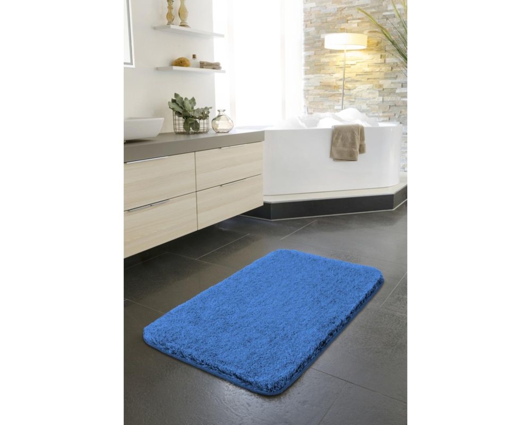 Badematte - Serie "Melange", jeansblau , ca. 60x100 cm - jeansblau - 2