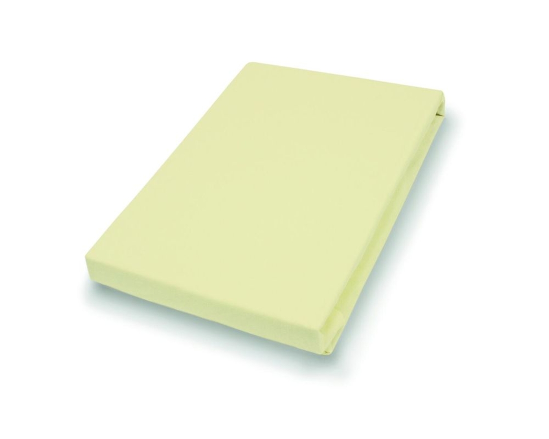 Elastan-Feinjersey-Spannbettlaken, Limone, ca. 150x200 cm - Limone - 1