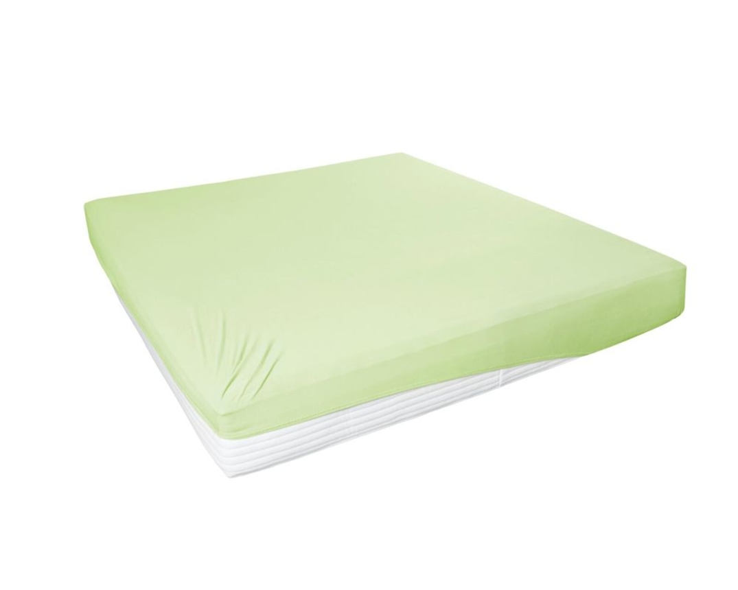 Elastan-Feinjersey-Spannbettlaken, gelb, ca. 190x200 cm - Limone - 1