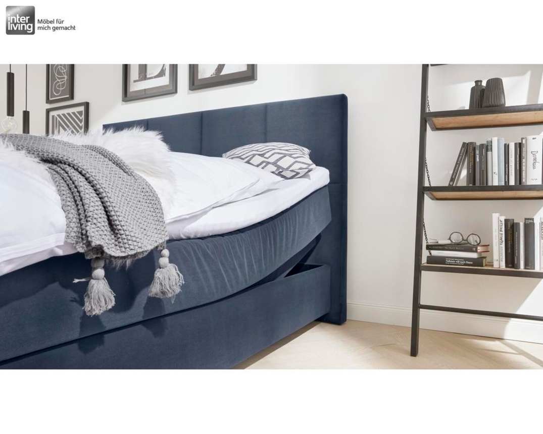 Interliving 1410 Boxspringbett dunkelblau, 180x200 cm - Dunkelblau - 3