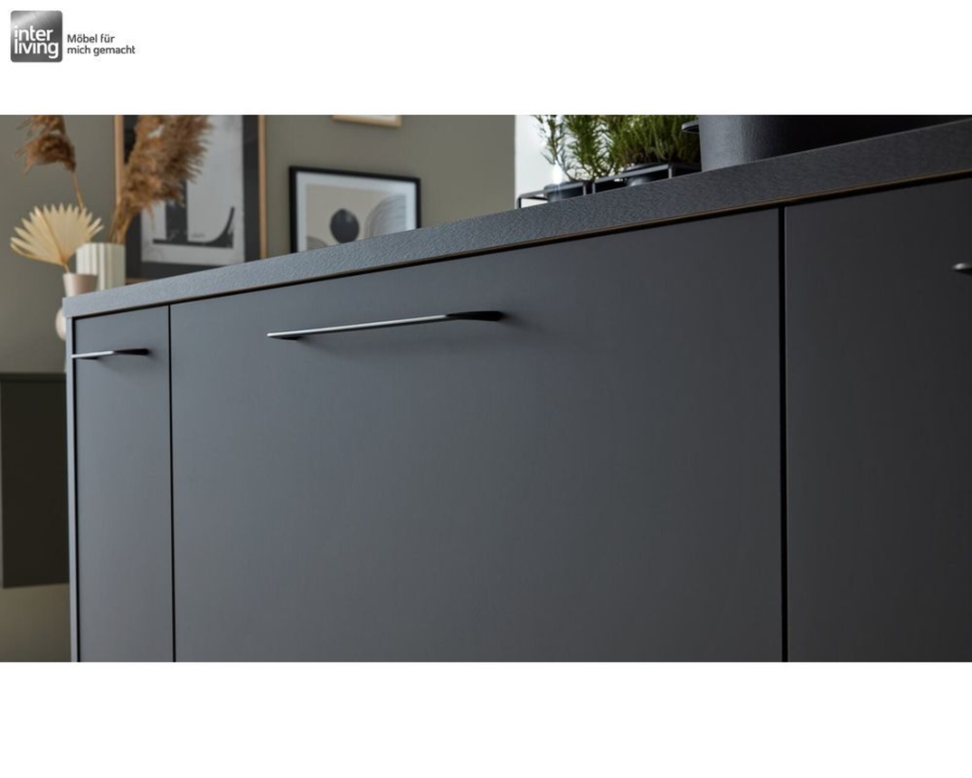 Interliving Küche 3055, Schwarz softmatt, Sierra Eiche Nachbildung - Schwarz/Braun - 15