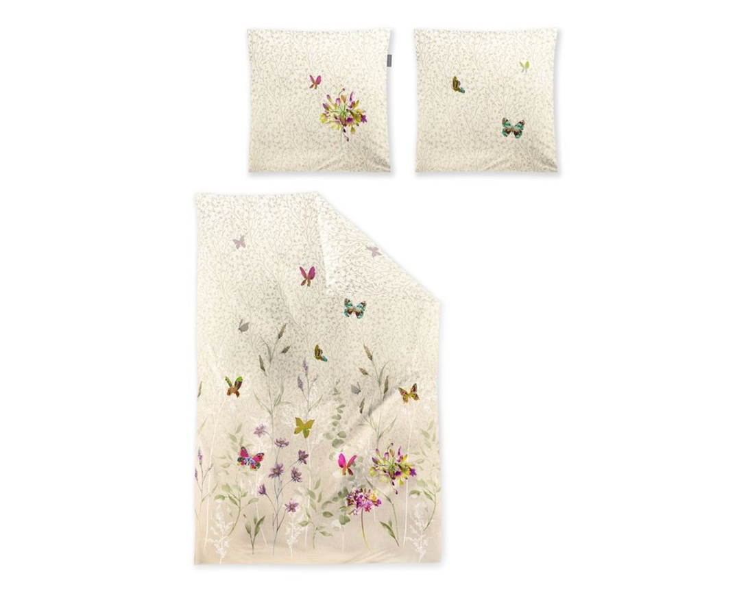 Mako-Satin-Bettwäsche Schmetterling, ca. 155x220 cm - Mehrfarbig - 1