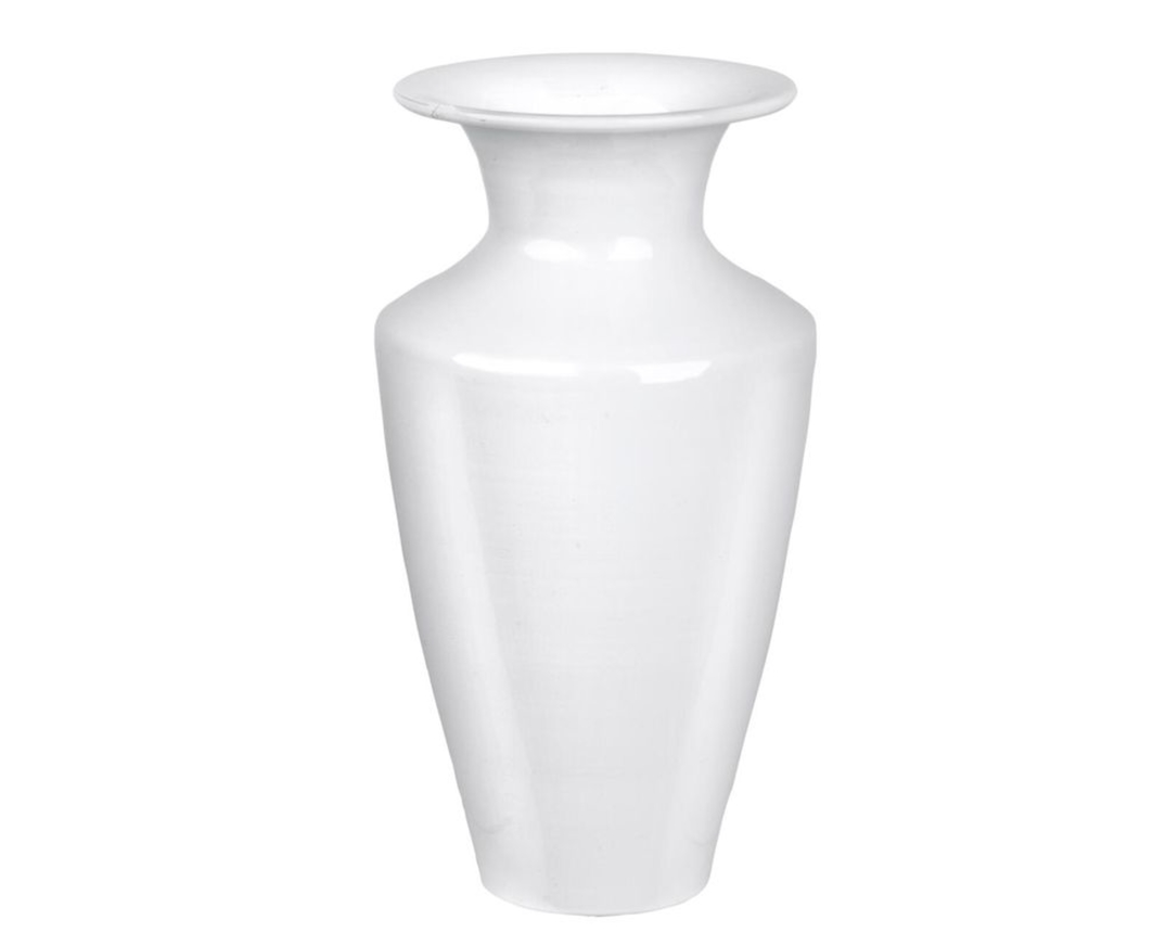 Vase, ca. 23 cm hoch, Eisen - Weiß - 1