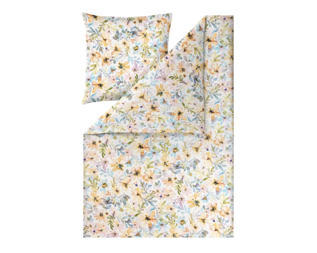 Mako-Satin-Bettwäsche-Garnitur "Isla", aus Baumwolle, ca. 155x220 cm - Mehrfarbig - 1