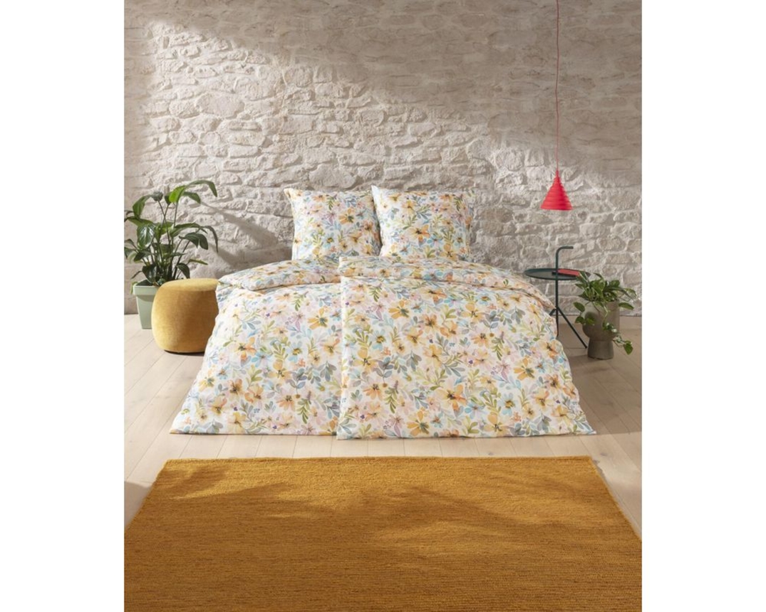 Mako-Satin-Bettwäsche-Garnitur "Isla", aus Baumwolle, ca. 155x220 cm - Mehrfarbig - 2