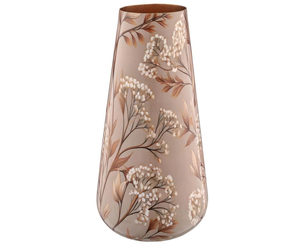 Vase mit Blattdekor, ca. 18x31 cm - Mehrfarbig - 1