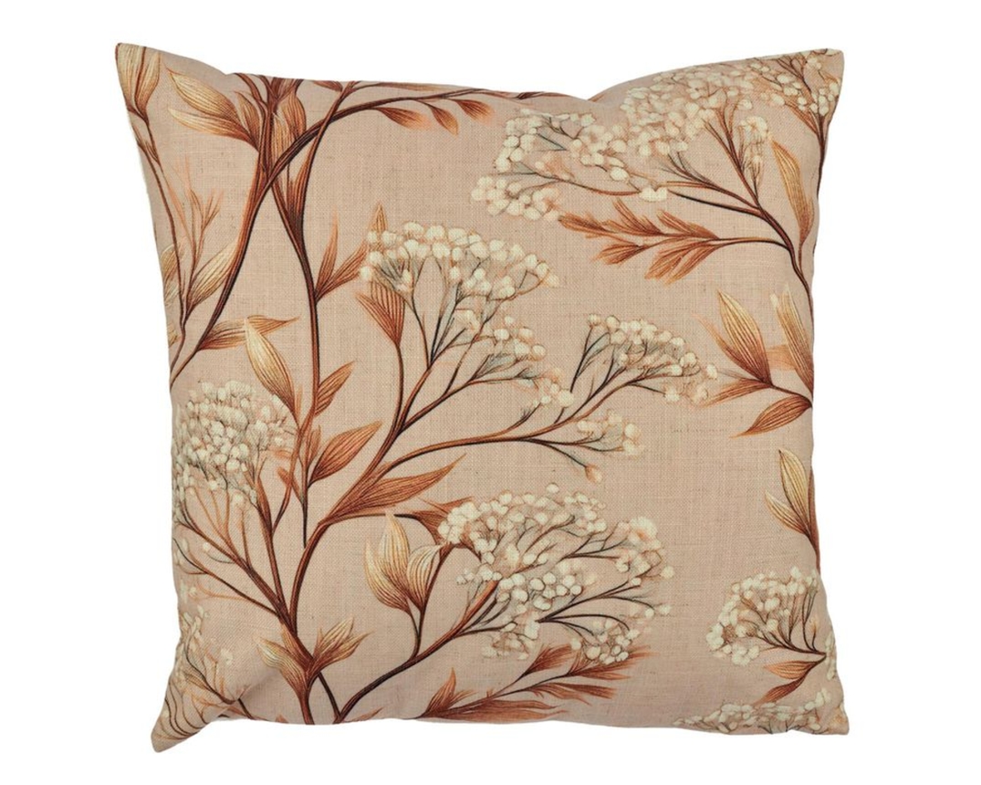 Kissen mit Ranken, ca. 45x45 cm - Hellbraun - 1