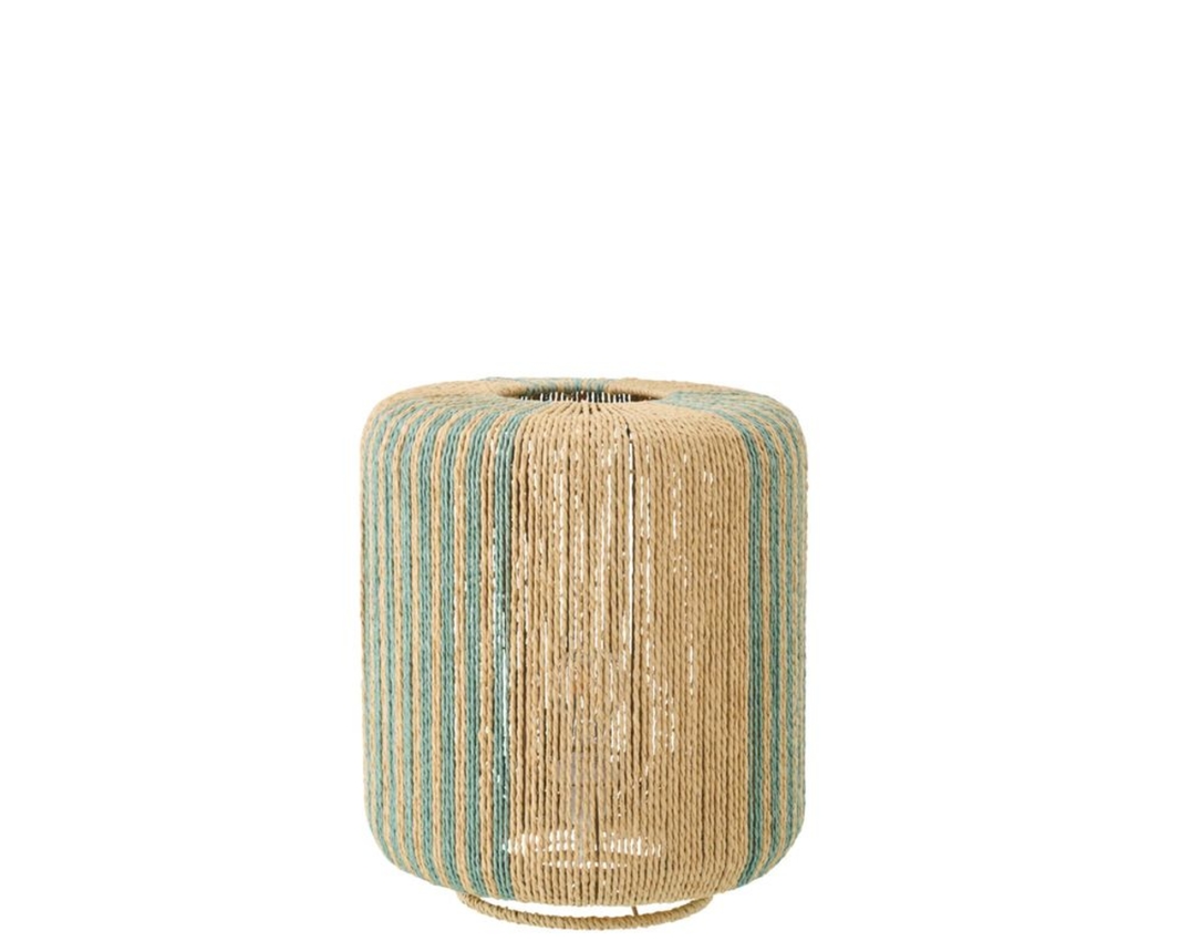 Tischleuchte "Rope", aus Naturmaterial, türkis/natur - Türkis/Natur - 1